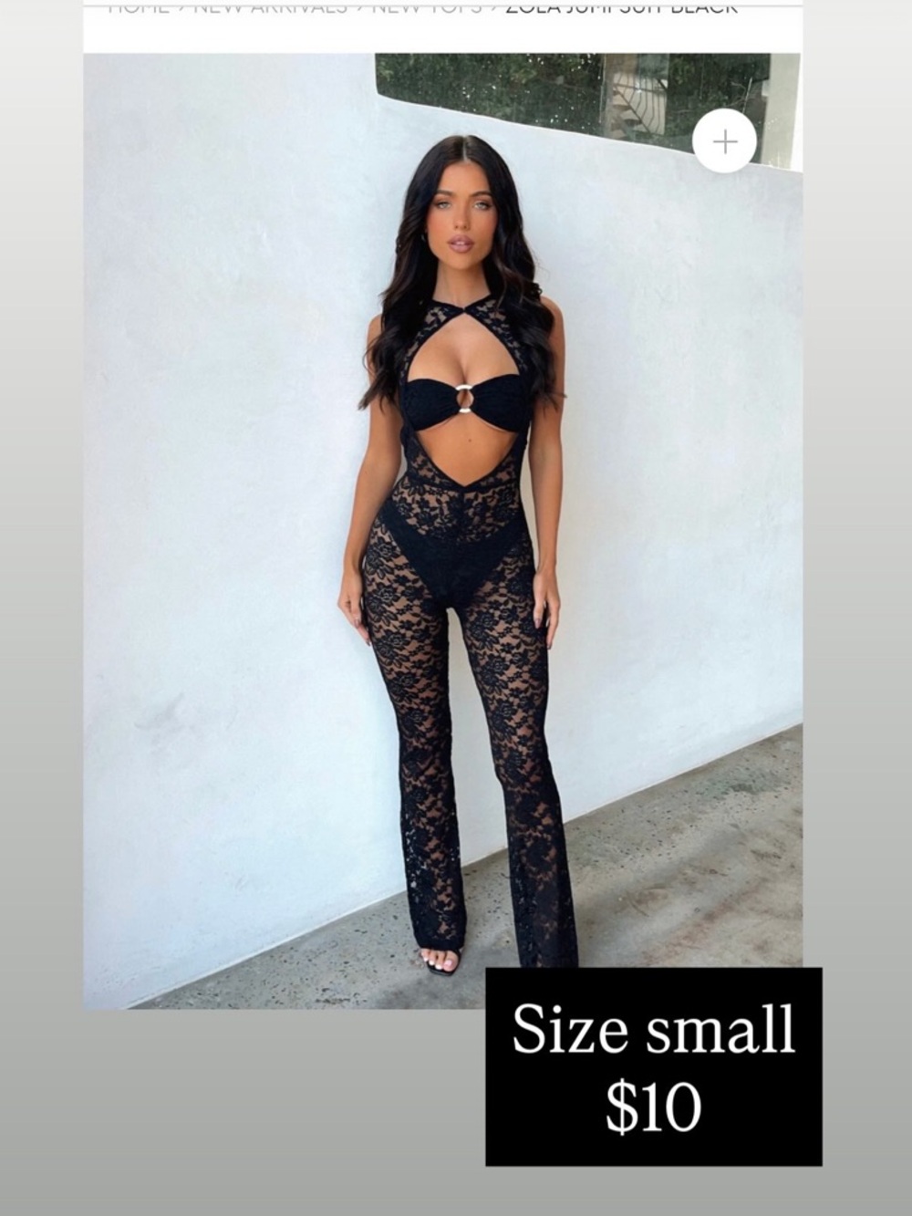 Women’s Black Lace Cutout Jumpsuit